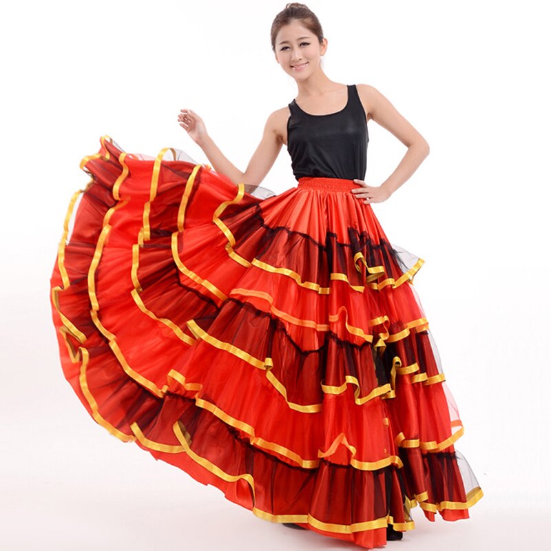 Costume demi-longueur Flamenco espagnol, jupe buste de danse ouverte, Costume de scène pour femme, tenue de spectacle H596,