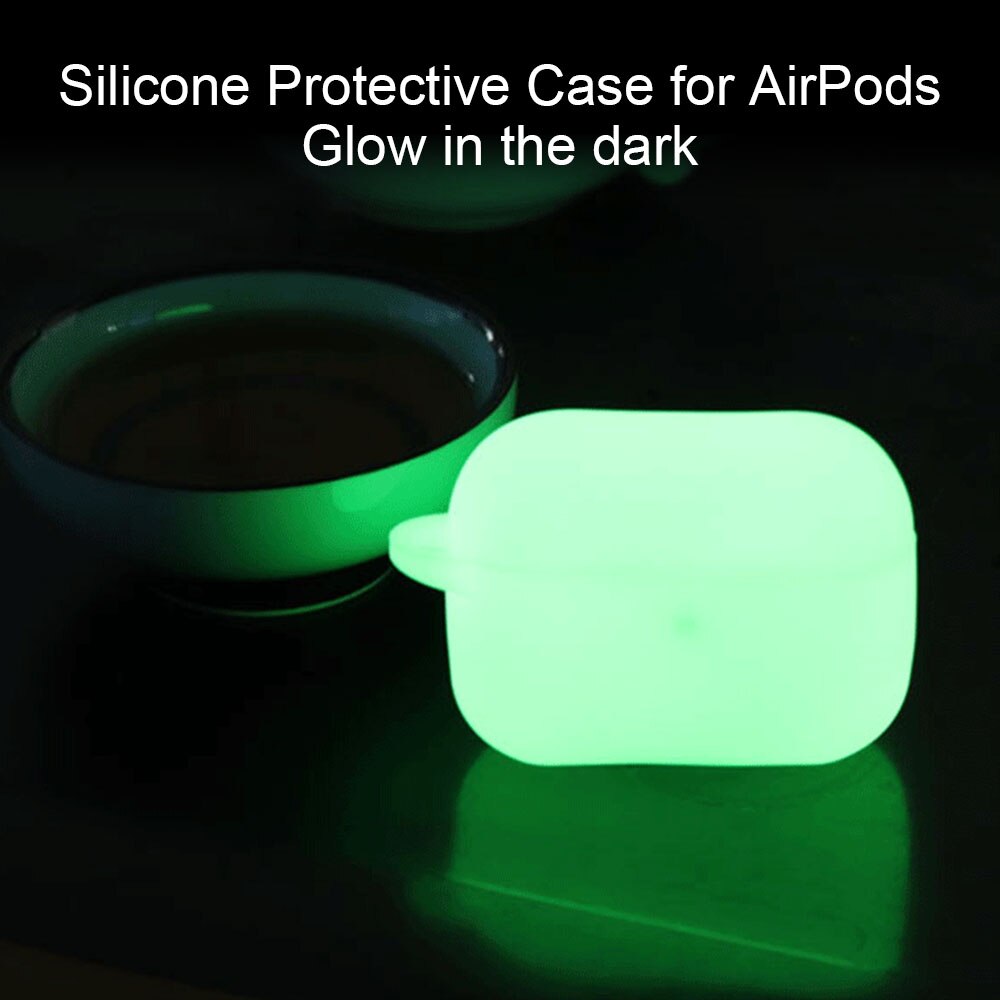 Silikone stødsikker beskyttelsesetui holder skal cover glød i mørket til apple airpods pro trådløst øretelefontilbehør