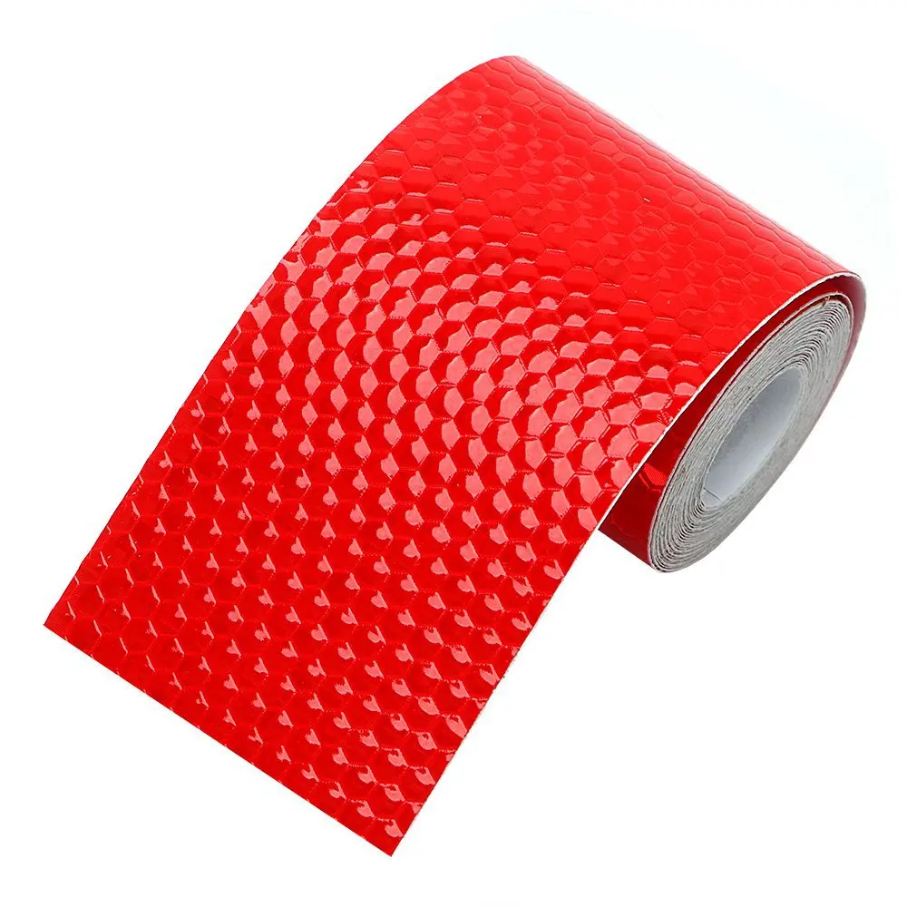 Cinta reflectante para coche de 5cm x 100cm, advertencia de seguridad, pegatina decorativa para coche, cinta protectora reflectora, película adhesiva para motocicleta y automóvil: Rojo