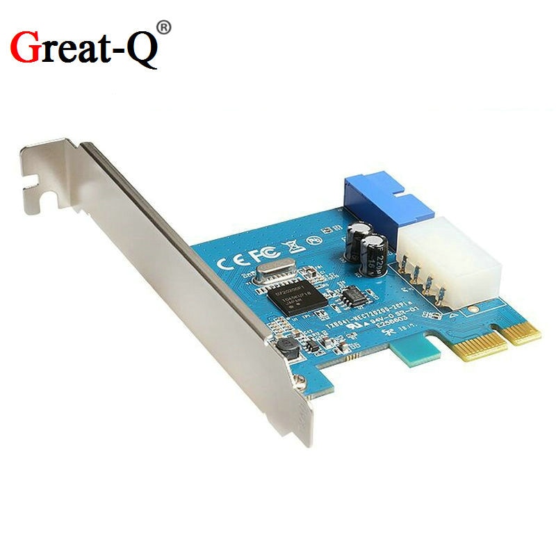 PCI-E Expansion External to Internal 20pin Header PCIe pci express Card With 4pin IDE Power Connector NEC720200 Chip
