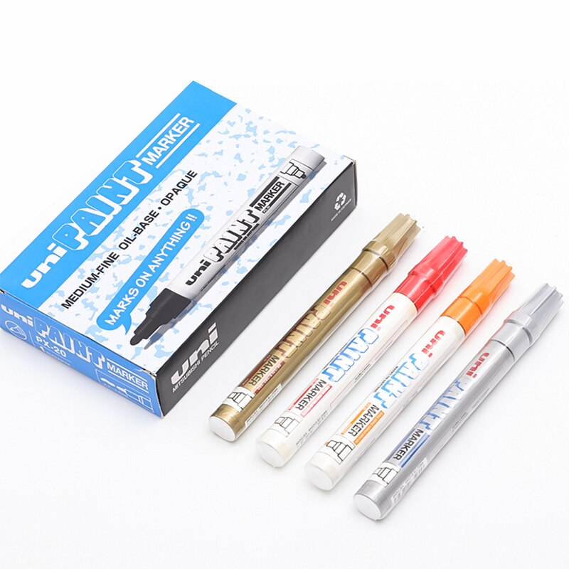 Uni mitsubishi-rotulador de pintura PX-20, bolígrafo de escritura, punta fina de 2,8mm, Japón, 15 colores a elegir