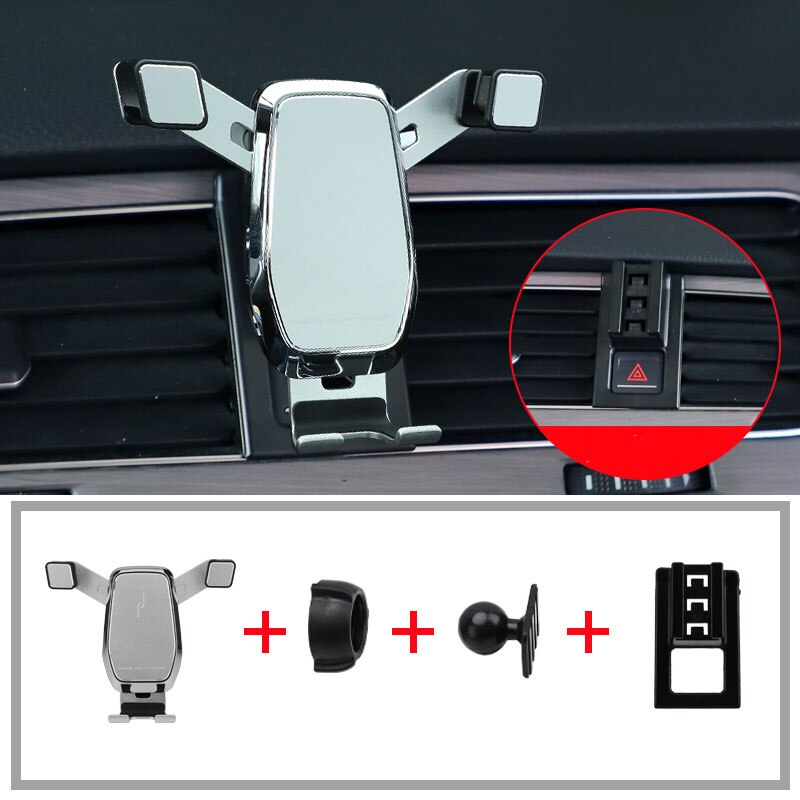 Car phone holder for Volkswagen Golf 7 / 7.5 / Golf MK7 MK7.5 interior modification parts phone stand: Silver