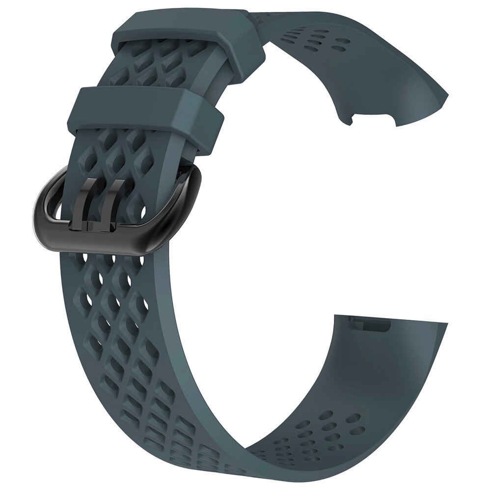 Erstatningsbånd til fitbit charge 3 rem silikonebånd til fitbit charge 4 åndbar urrem til fitbit charge 4/3 bånd: Skifer  / S (140-180) mm