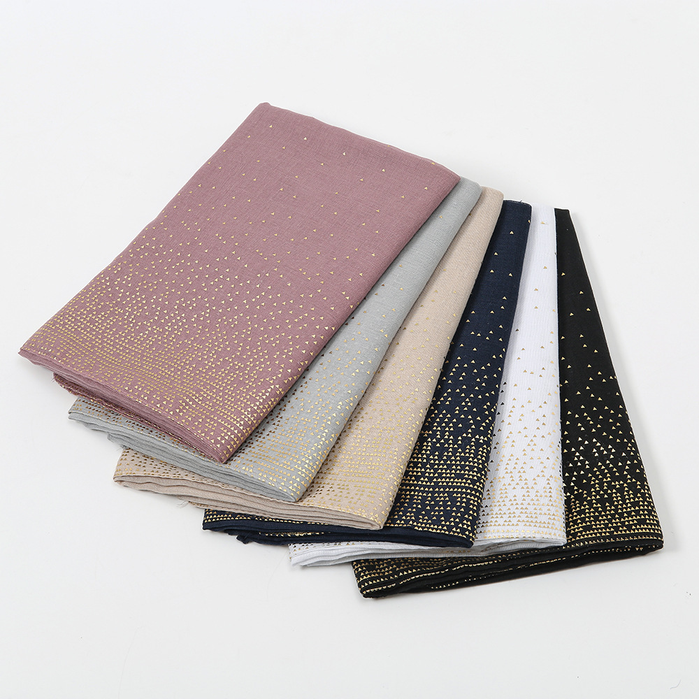 Women Lurex Glitter Gold Dot Shimmer Scarf Plain Solid Viscose Scarves Shawls Muslim Hijab Wrap Pashmina Stole 180*80Cm