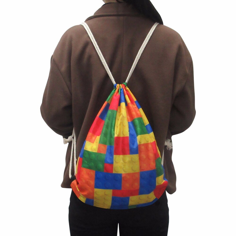 FORUDESIGNS Cool 3D Crazy Horse Print Woman Man Drawstrings Bags Beach Travel Sack Bags Casual Softback Student Backpack