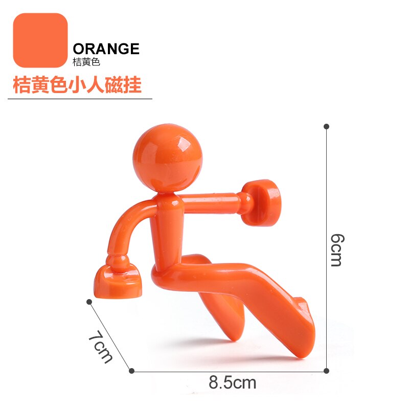 Colgador de llaves magnético de dibujos animados para pared, imán de nevera, almacenamiento sin marcado: orange