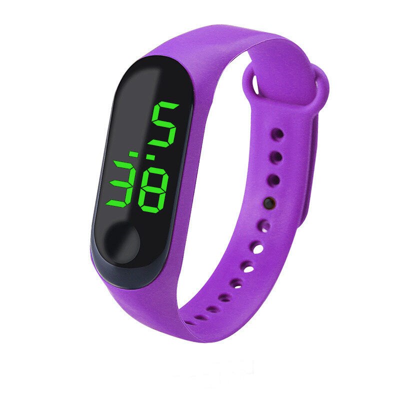 Creatieve Groene Display Kinderen Horloges Sport Waterdichte Led Kinderen Horloges Jongens Digitale Klokken Voor Meisjes Beste Cadeau Reloj Niño: purple