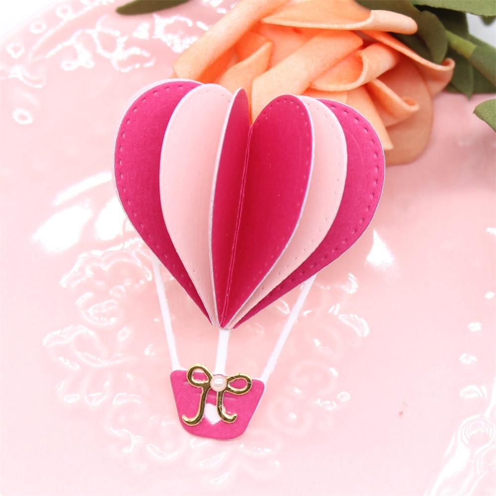 KSCRAFT Heart Air Balloon Metal Cutting Dies Stencils for DIY Scrapbooking Decorative Embossing DIY Paper Cards