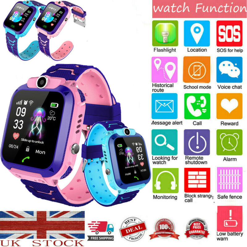 Tracker Kinderen Slimme Horloge Telefoon Zaklamp Sos Call Alarm Stappenteller Camera USB2.0 Voor Kids Kind Sim-kaart 2G 3G