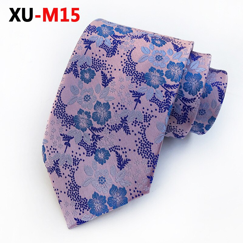 Cravate classique à fleurs pour hommes, 8cm, pour les créateurs d'affaires, idéal pour un mariage: XU-M15
