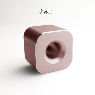 Mini Aluminum Alloy Pen Holder Business Office Supplies Desktop Storage Tools: rose gold square