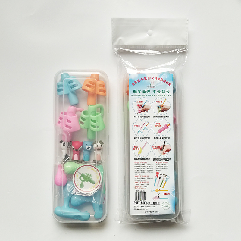 16Pcs/Box Primary Students' Pencil Children's Soft Writing Orthosis Pencil Correction Cute Stationary School Supplies: Transparent Chinese