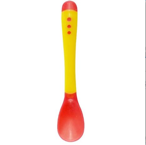 Cuchara con sensor de temperatura para bebés, dispositivo de alimentación para niños, alimentador, aparato de comedor, 1 ud.: yellow spoon
