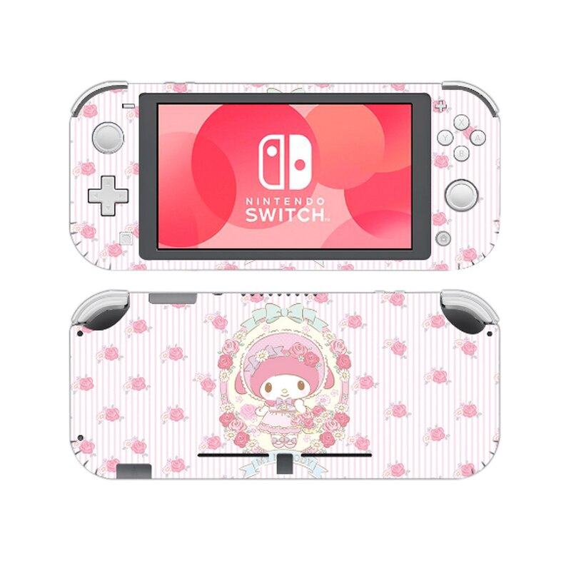 Pegatinas de piel de dibujos animados para Nintendo Switch Lite Anime pantalla piel etiqueta de protección Cinnamoroll perro Melody Sailor Moon: Black