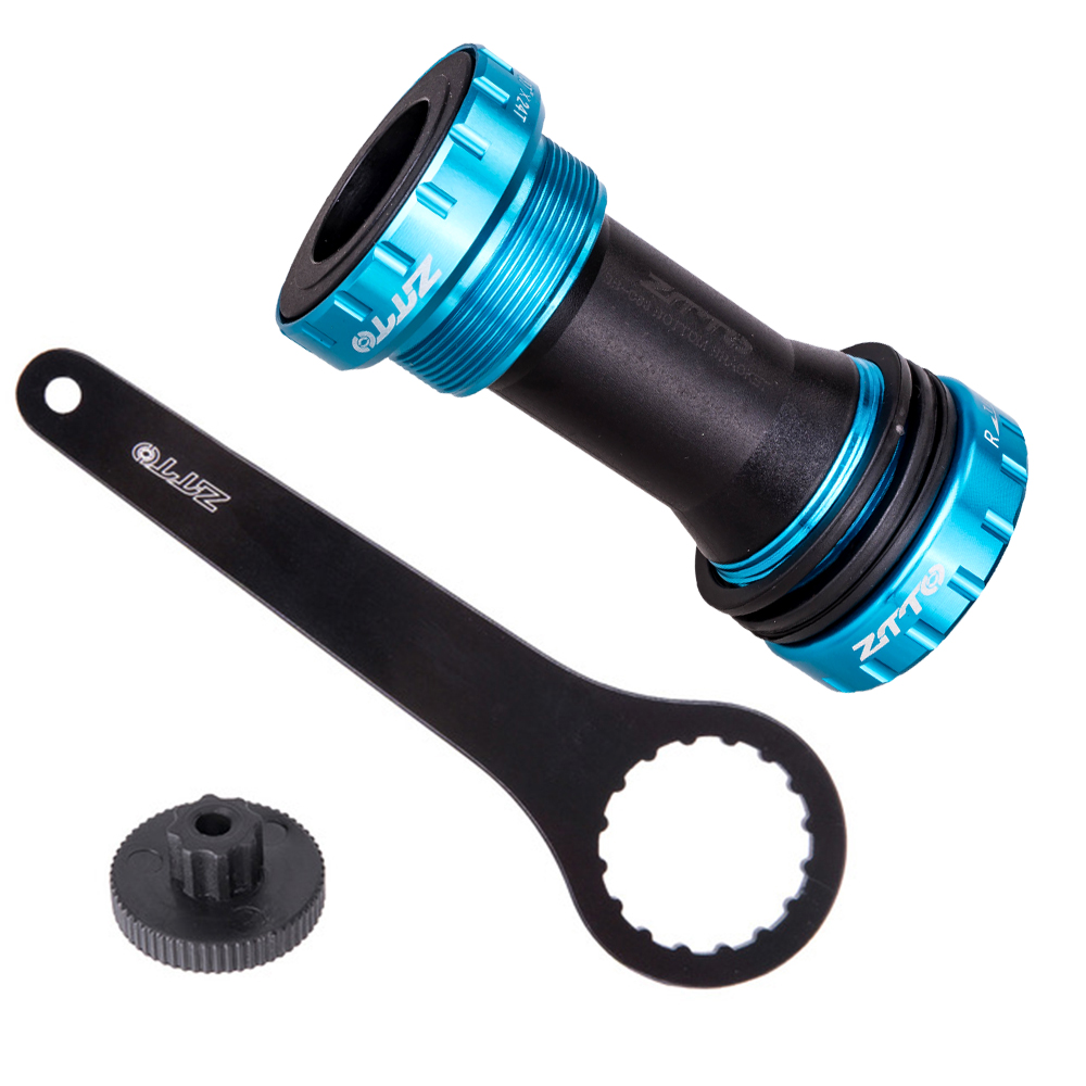 ZTTO BSA Lagerbier Tretlager Schraubentyp 68/73 mm Fahrradachse MTB Rennrad Aluminiumlegierung Wasserdichter Kurbelsatz Achsteile: Blau