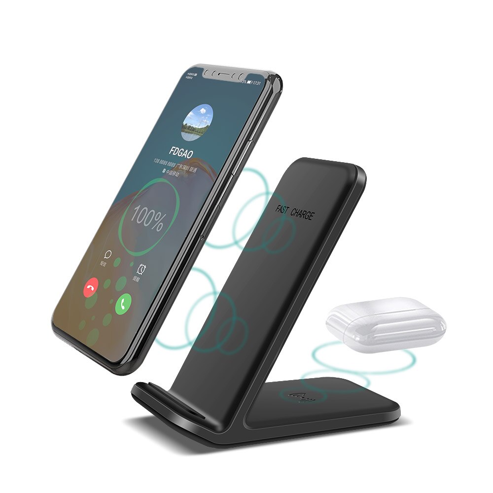 15W 4-in-1 Wireless Charging Stand for Apple Watch, AirPods Pro, iPhone 12/11/X/8: TypeC Black