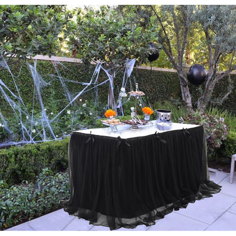 Table Skirt Wedding Party Tutu Tulle Tableware Cloth for Birthday Banquet Baby Shower Festival Table Skirts Cover Home Decor