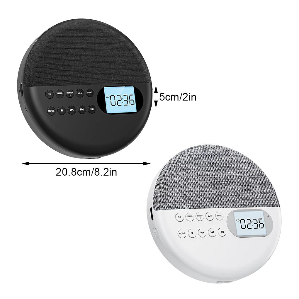 Multi-function Portable CD Player Two-way Bluetooth5.0 Speaker MP3 Player With Anti Skip Protection Dual Stereo CD Music Walkman