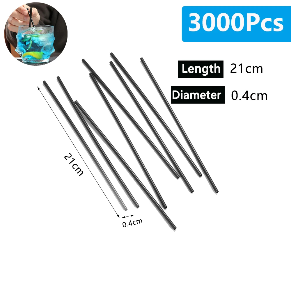 50/500/3000 Uds pajitas negras pajitas flexibles para beber tubo de bebida de plástico curvo plegable paja accesorios de de bar de boda: Azul