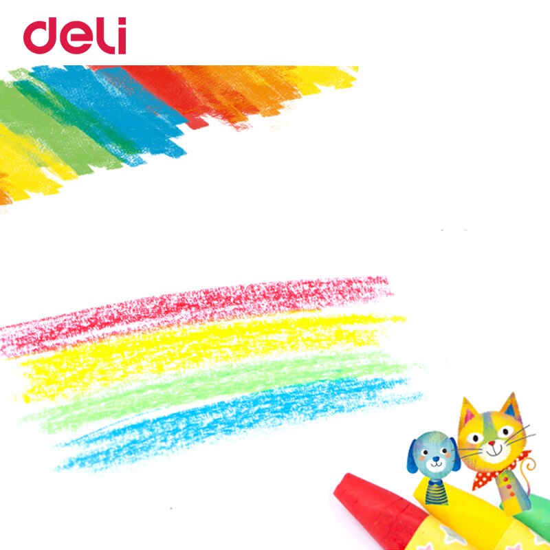 Deli -Juego de caryon de cera para dibujar para niños, 12/24/36/48 colores, suministros de arte, tiza pastel para colorear fácil, el mejor bolígrafo de