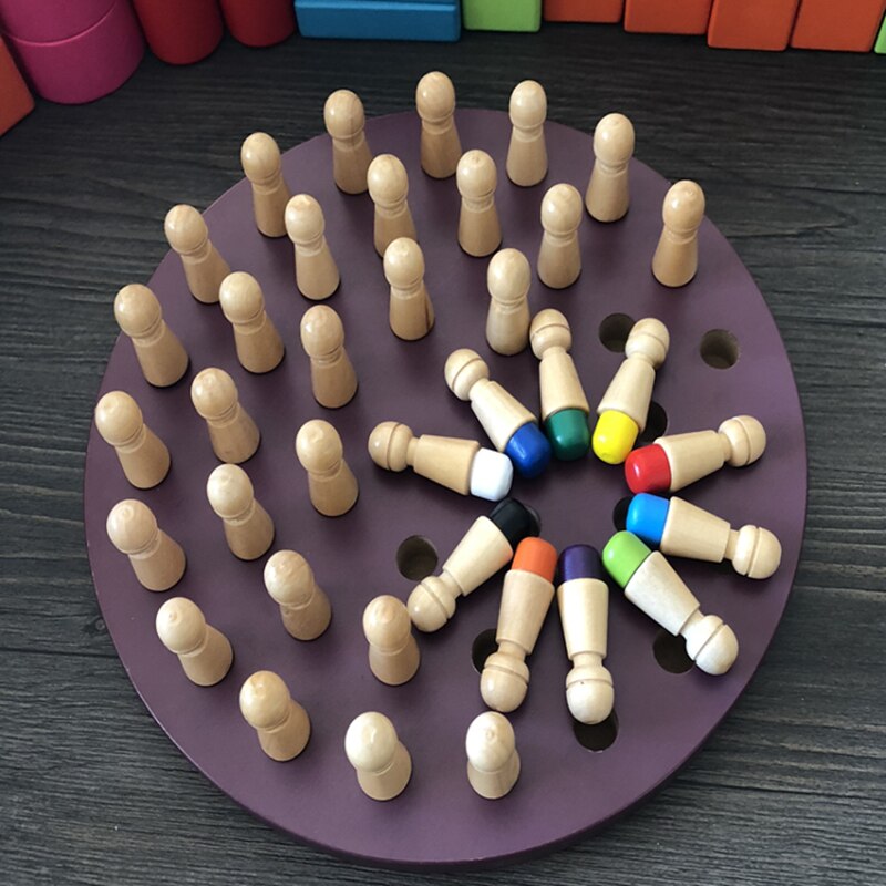 I bambini del partito di gioco di Legno di Memoria Partita Bastone di Gioco di Scacchi Divertimento a Bordo di Blocco Gioco Educativo di Colore Capacità Cognitive Giocattolo per I Bambini