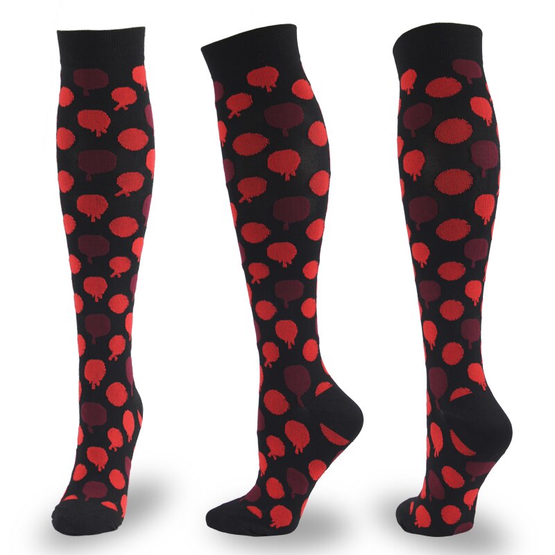 Compression Stockings Neutral Sports Socks Nylon Material Prevent Varicose Veins Cartoon Pattern Unisex Soccer Socks