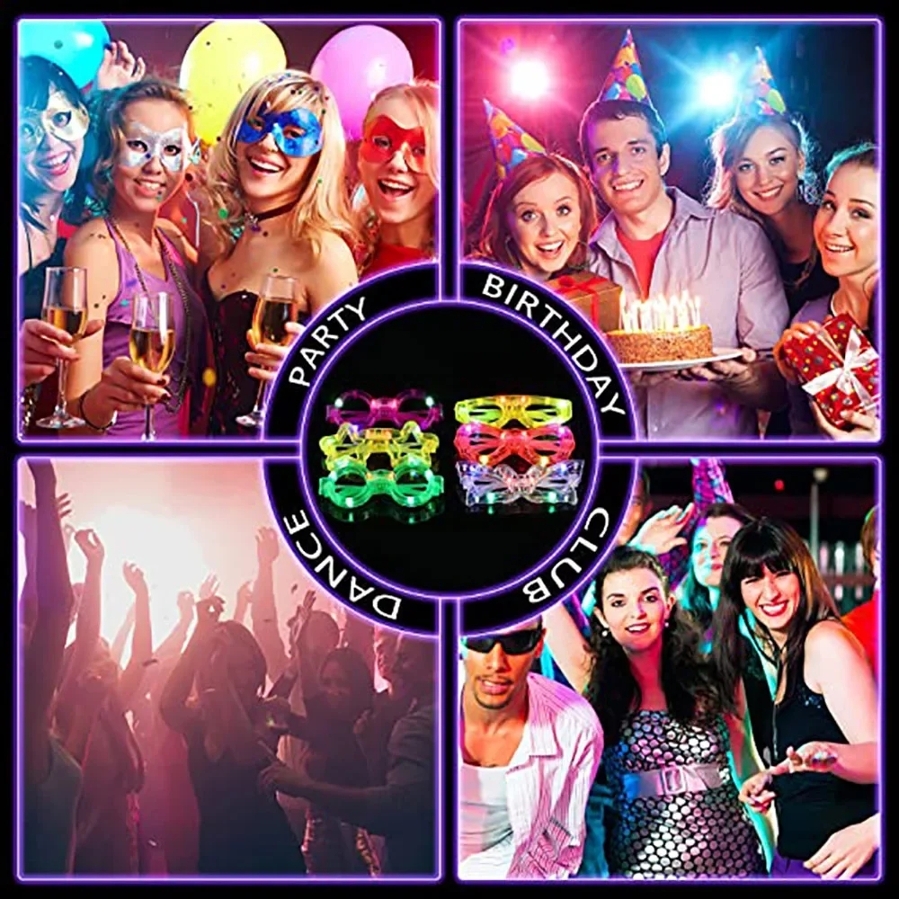 Glow In The Dark Brillen Bulk Led-Up Bril 2024 Bruiloft Decor Feest Gunsten Glow Bril Voor Kinderen Volwassenen Feestartikelen