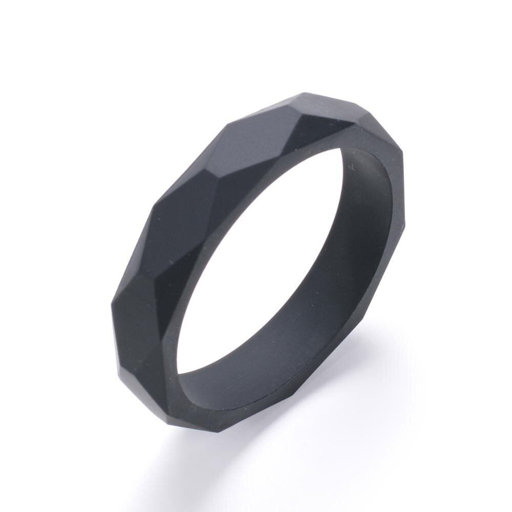Lofca 1pc tandningsarmband silikon babyarmband bitring armband aldut storlek tuggleksak silikonpärlor amningssmycken: Svart