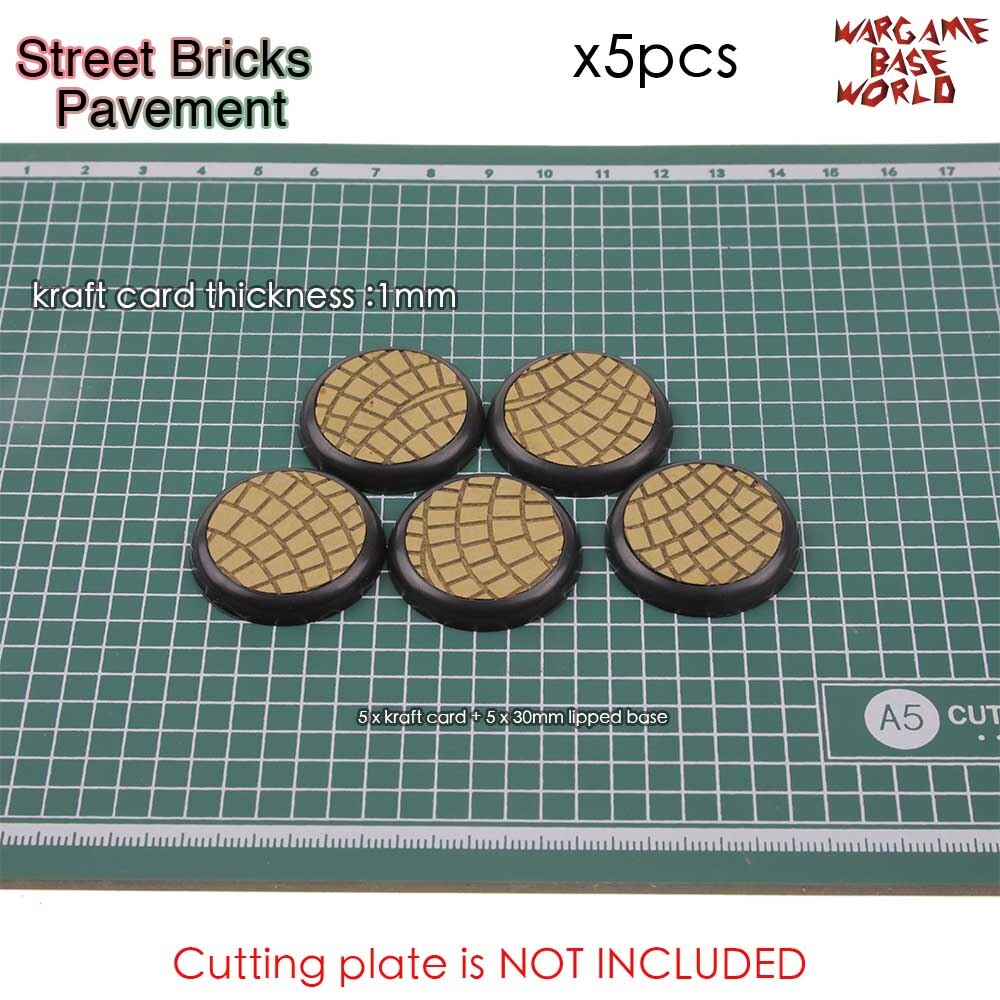 Kraft Card Texture Bases - 30mm lipped bases - Texture Bases for Warhammer: 30mmStreetBricks0