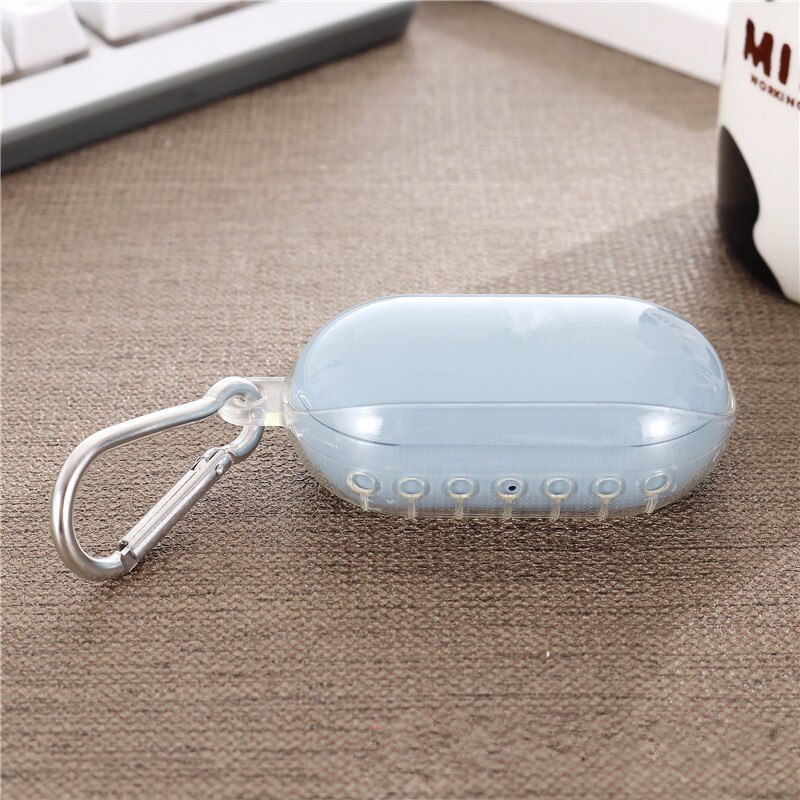 Til samsung galaxy buds plus + etui klar gennemsigtig blød silikone trådløst øretelefon cover til galaxy buds etui med nøglering: Klar