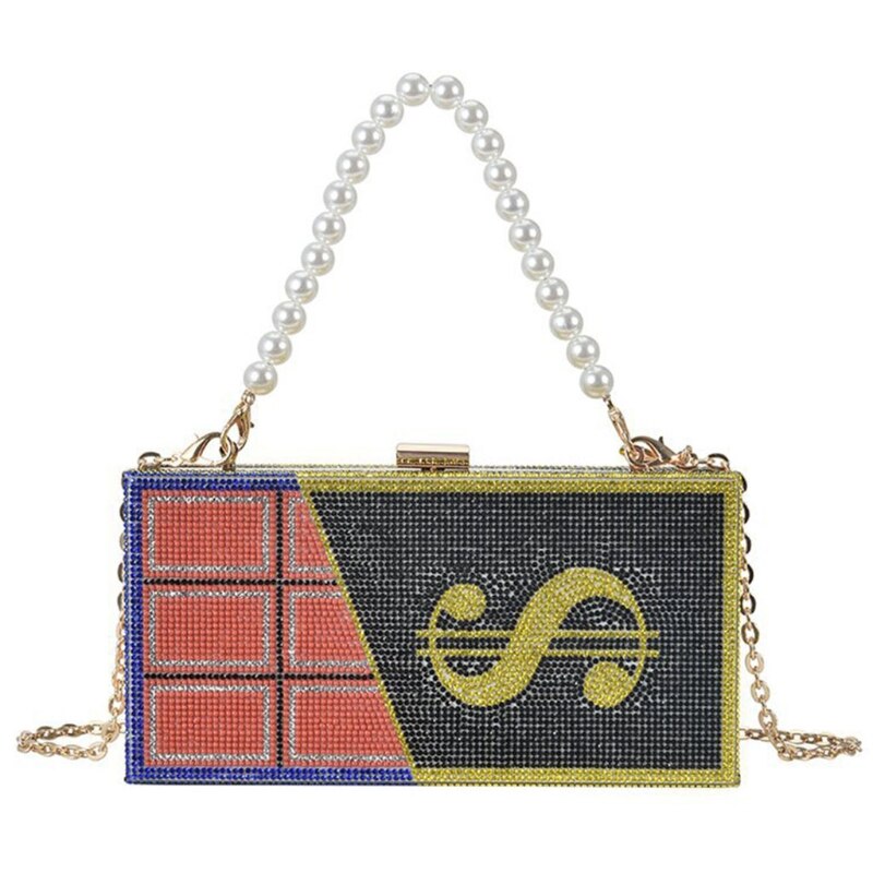 Nowy premia torebka damska torebka i torebka elegancka luksusowa torebka w kształcie czekolady w kształcie diamentu mała torba na ramię: czarny