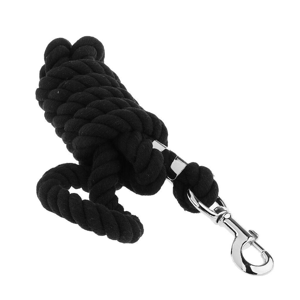 Equestrian Horse Ropes Halters Cotton Weave Rein Brass Snap Halters Extra Thick for Outdoor Riding Protection Accessory: Black 