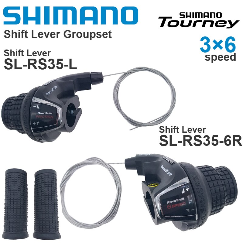 Shimano Tourney Revoshift SL-RS35 Fiets Versnellingspook 3 × 6S 3 × 7S 6V 7V 18 21 Speed Shifters Pairs Omvatten Kabel: 6v(pairs)