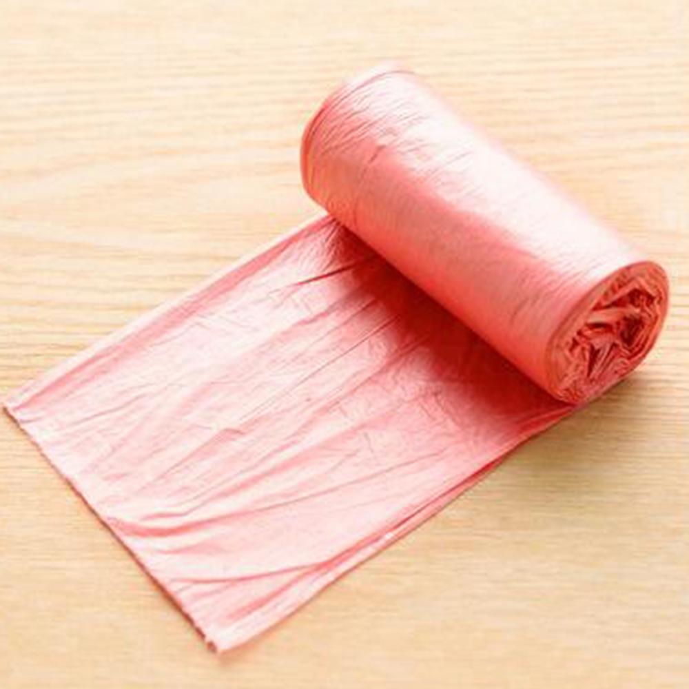 25 pcs/roll Kitchen Garbage Bag Single Color Thickened Breakpoint One-off Cleaning Waste Bag Plastic Trash Bag 45*50cm: Red