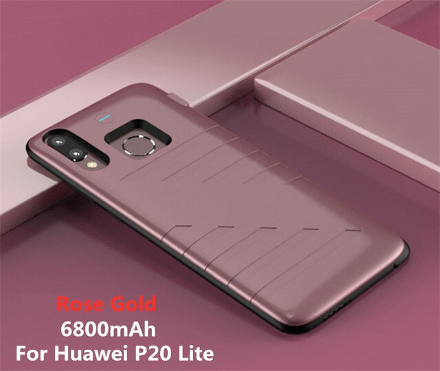 Externe Power Bank Batterij Oplader Gevallen Voor Huawei P20 Lite Batterij Case Draagbare Batterij Opladen Case Voor Huawei P20 Lite: Pink