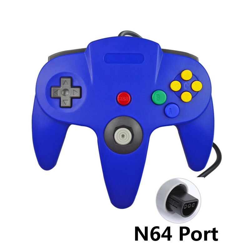 Mando con cable para GameCube, Accesorios para Nintendo N64 para PC, mando de ordenador: N64 Blue