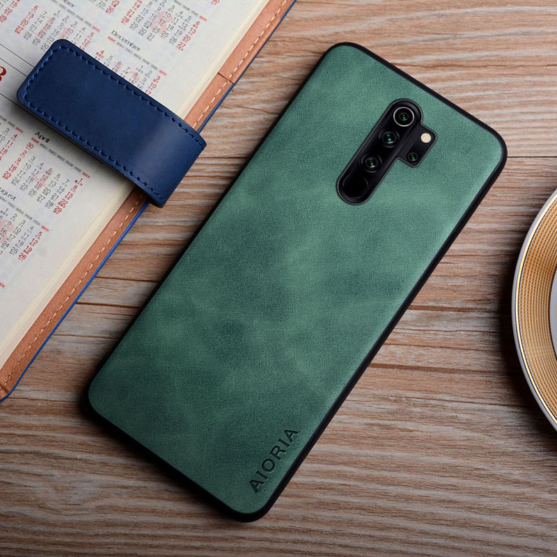 Leather Case For Redmi Note 8 Pro 8 8T coque fingerprint proof durable matte cover for redmi note 8 case funda: Denim / green