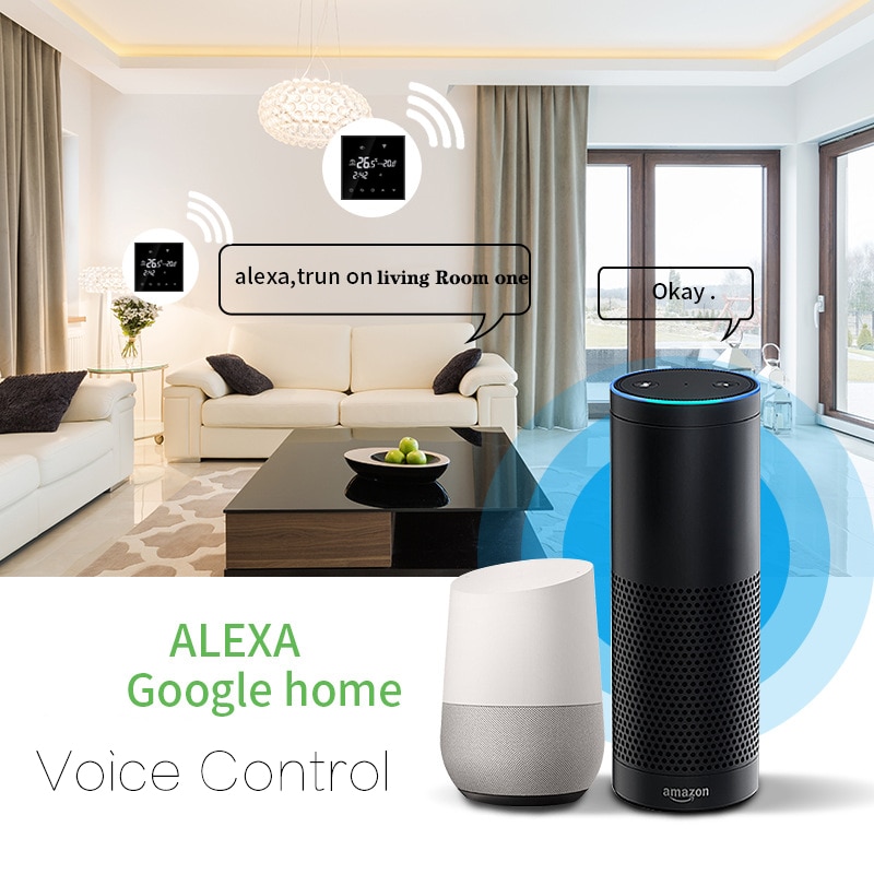 Beok Wifi Thermostat for Electrical/Water Floor Heating Temperature Controller Smart Thermostat Alexa Google Home Programmable