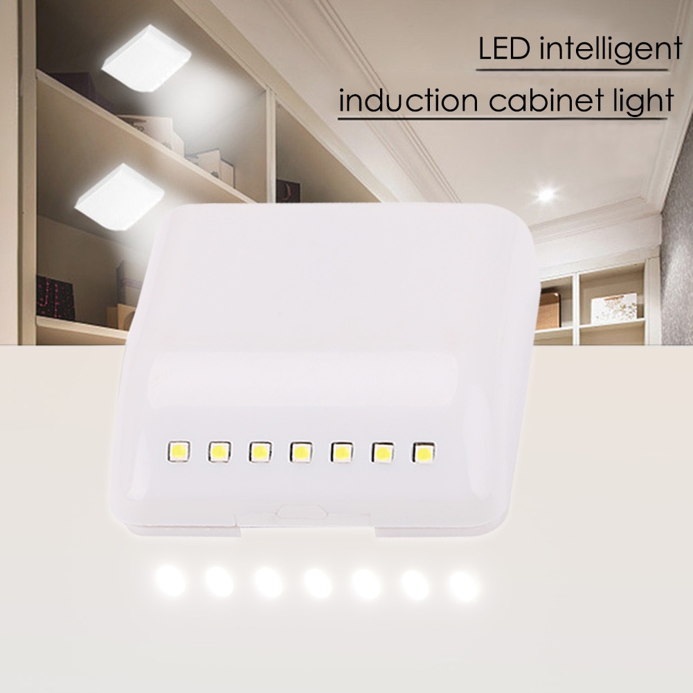 7 LEDs Induction Closet Light Automatic Switch Battery Operated Under Cabinet Hinge Lights For Kitchen Cabinet Lighting