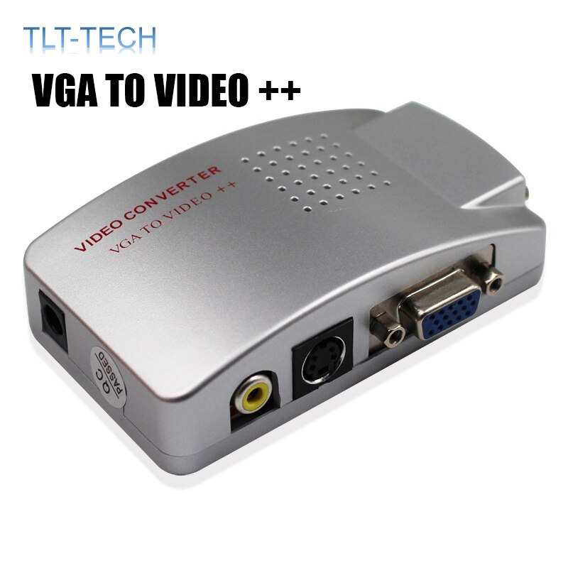 VGA To TV AV RCA Signal Composite Adapter Converter Video Switch Box PC To TV AV Monitor Composite for Computer Laptop PC