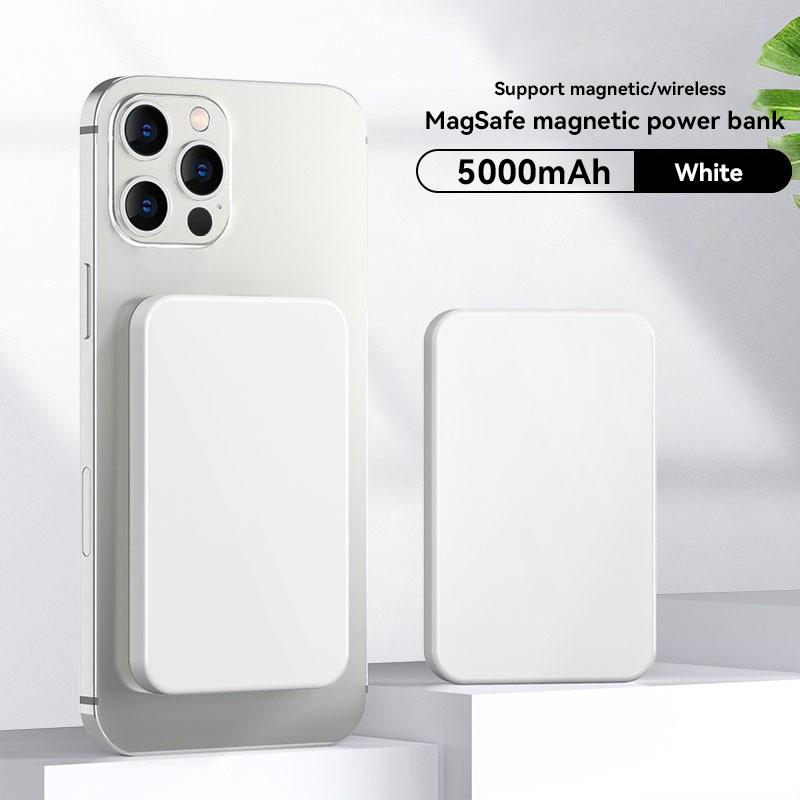 50000mAh Magnetic Power Bank 22.5W PD Fast Charging with Wireless Charger Portable Battery for iPhone 17 16 15 14: WHITE / 30000mAh