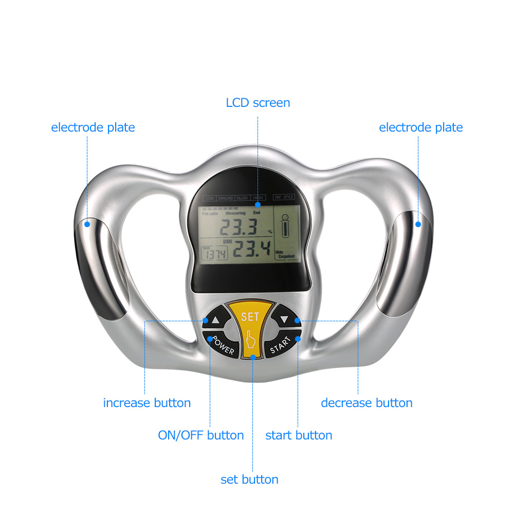 Lichaamsgezondheidsmonitor digitale lcd-vetmeter gewichtsverliestester caloriecalculator fitness slankheidsmeetinstrumenten
