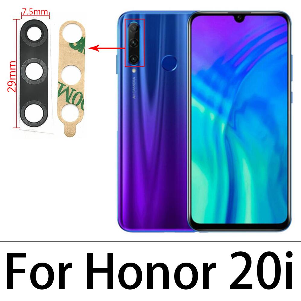 Per Huawei Honor 9X V20 V30 10 10i 20i 10X 20 20S 30S 30 Pro Lite Y9 Macchina Fotografica obiettivo di vetro Posteriore posteriore Della Macchina Fotografica Obiettivo di Vetro con la Colla: Honor 20i