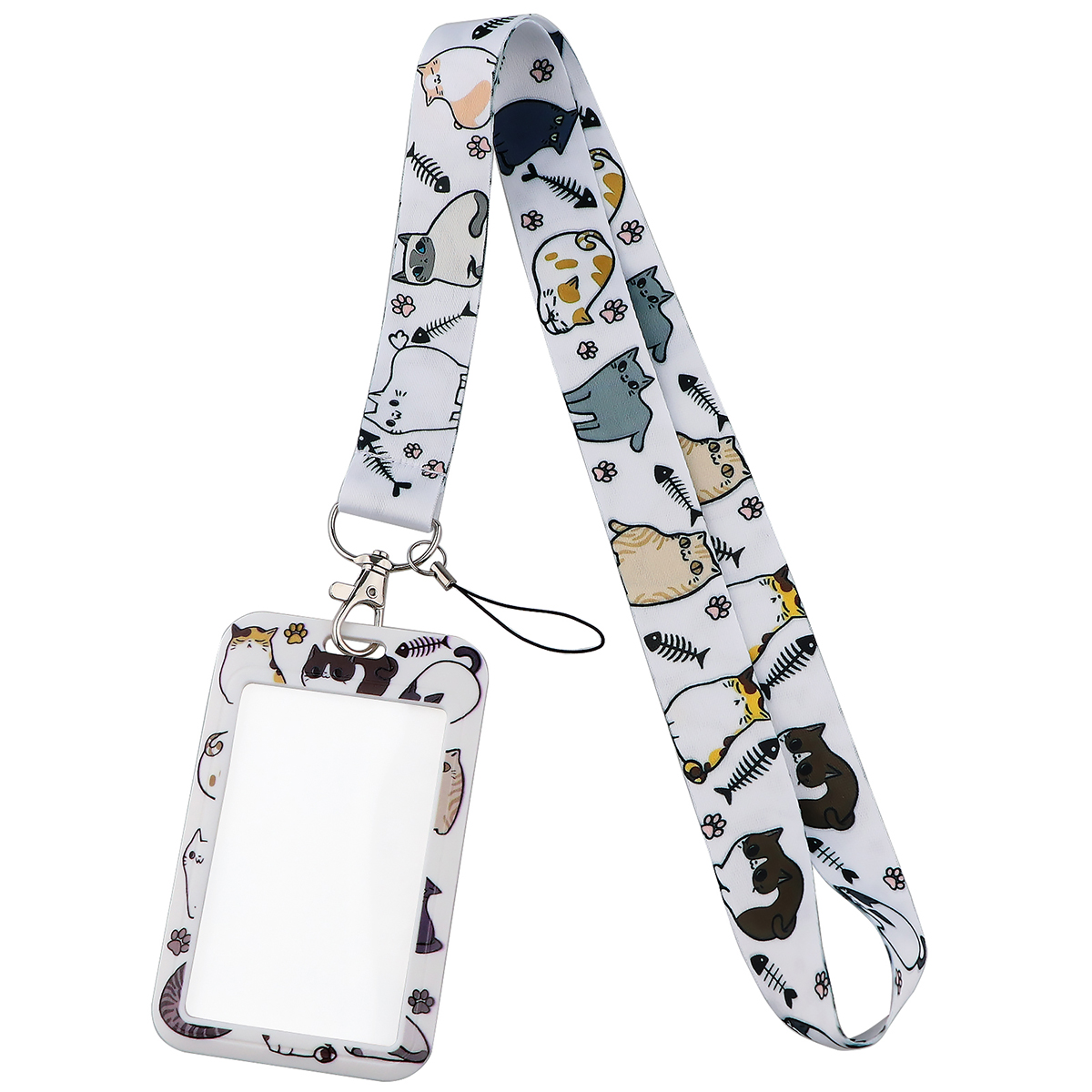 Cute Cat Neck Strap Kawaii Animal Lanyard For Keys Keychain Badge Holder ID Credit Card Pass Hang Rope Phone Charm Straps