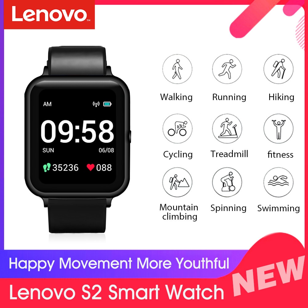 Lenovo S2 Smart Horloge 1.4 "240X240 Fitness Tracker Calorie Stappenteller Slaap Hartslagmeter Smartwatch Mannen Vrouwen Band