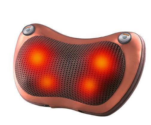Masajeador de cuello para el hogar, almohada de masaje Cervical pequeño, compresa para espalda y cintura: Castaño