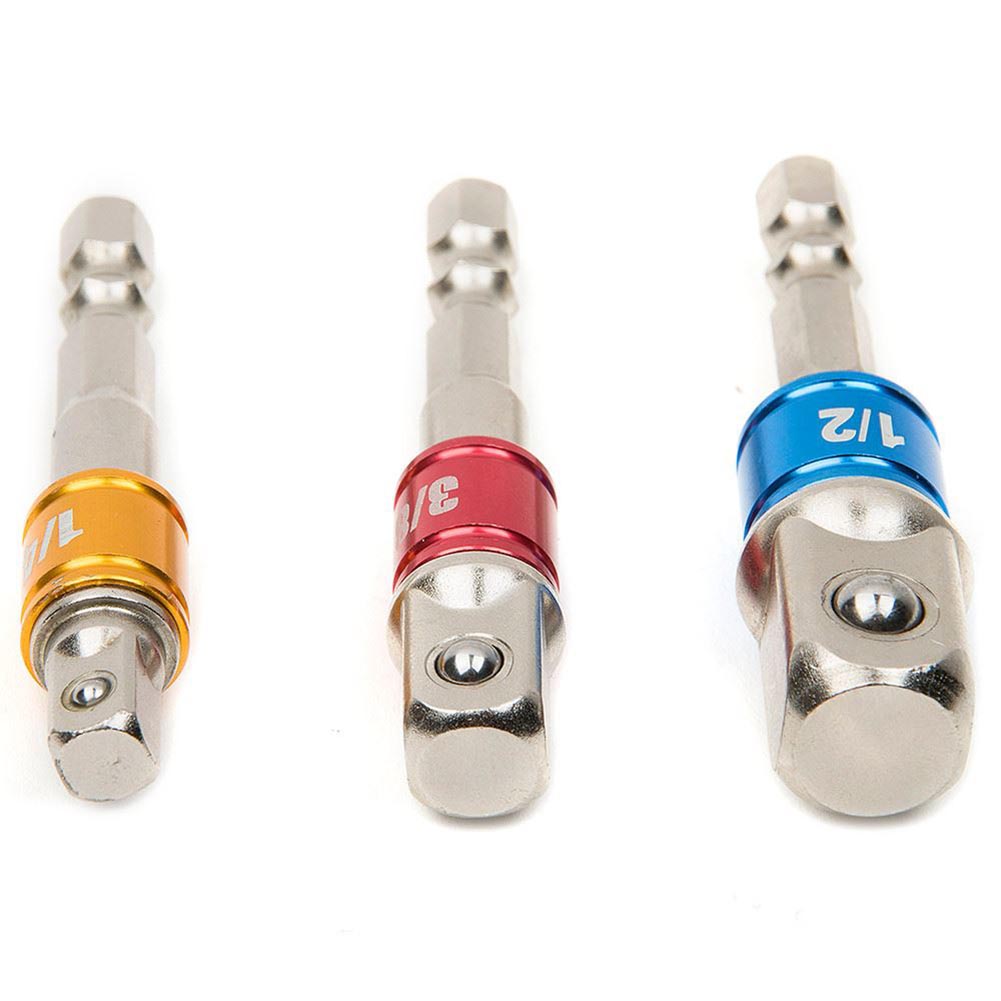 3 Stks/partij Socket Bit Adapter Set Hex Shank Extension Tot 1/4 3/8 1/2 Inch Klopboormachine Driver-M25