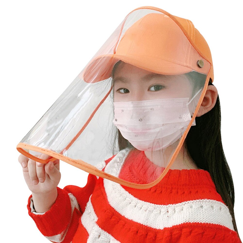 Kids Spring Baseball Cap Hat Cap Anti Fog Dust Hat with Protection Cover for Girls Boys HFing: Orange