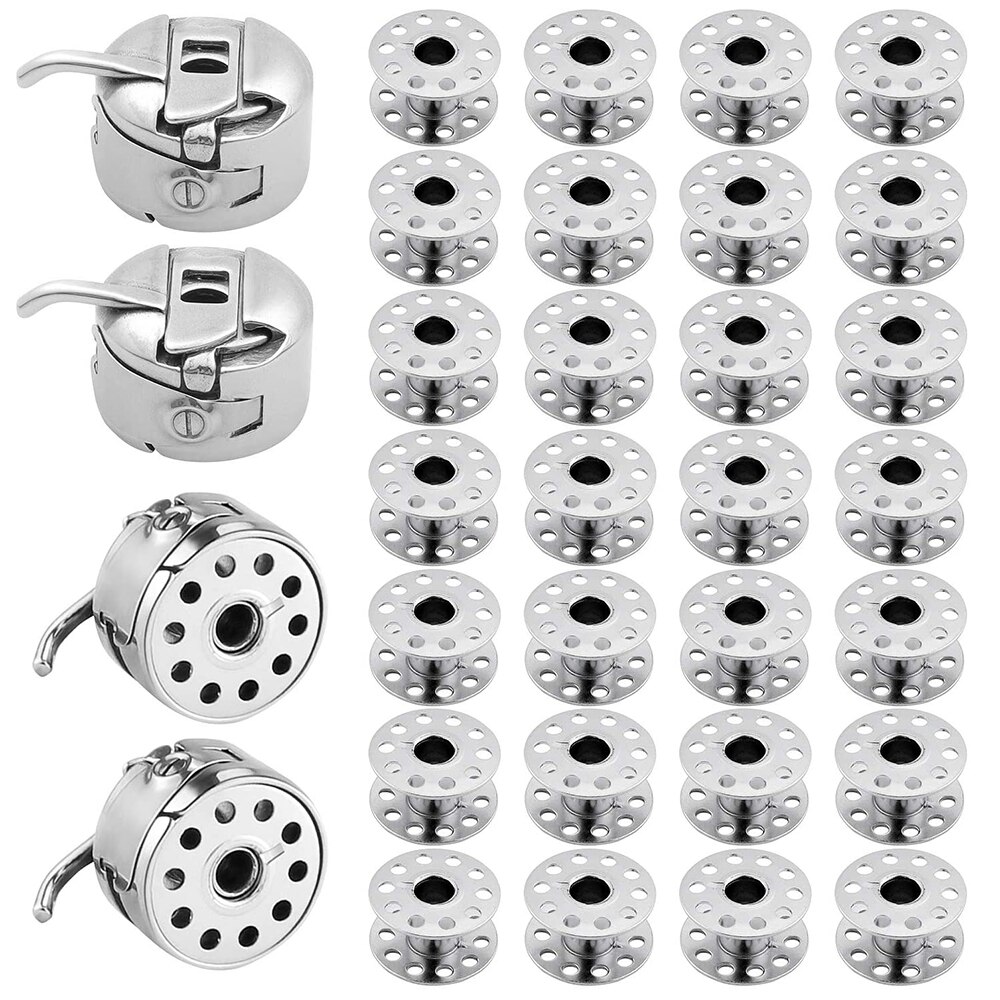 Caja de bobina para máquina de coser, soporte de bobina con 5 bobinas de Metal para máquina de coser casera, accesorios de costura DIY, 1 ud.