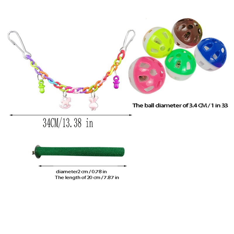 13 Pack Parakeet Toys, Hanging Bell Pet Cage Toys,Bird Swing Chewing Toys for Small Parrots,Finches,Love Birds